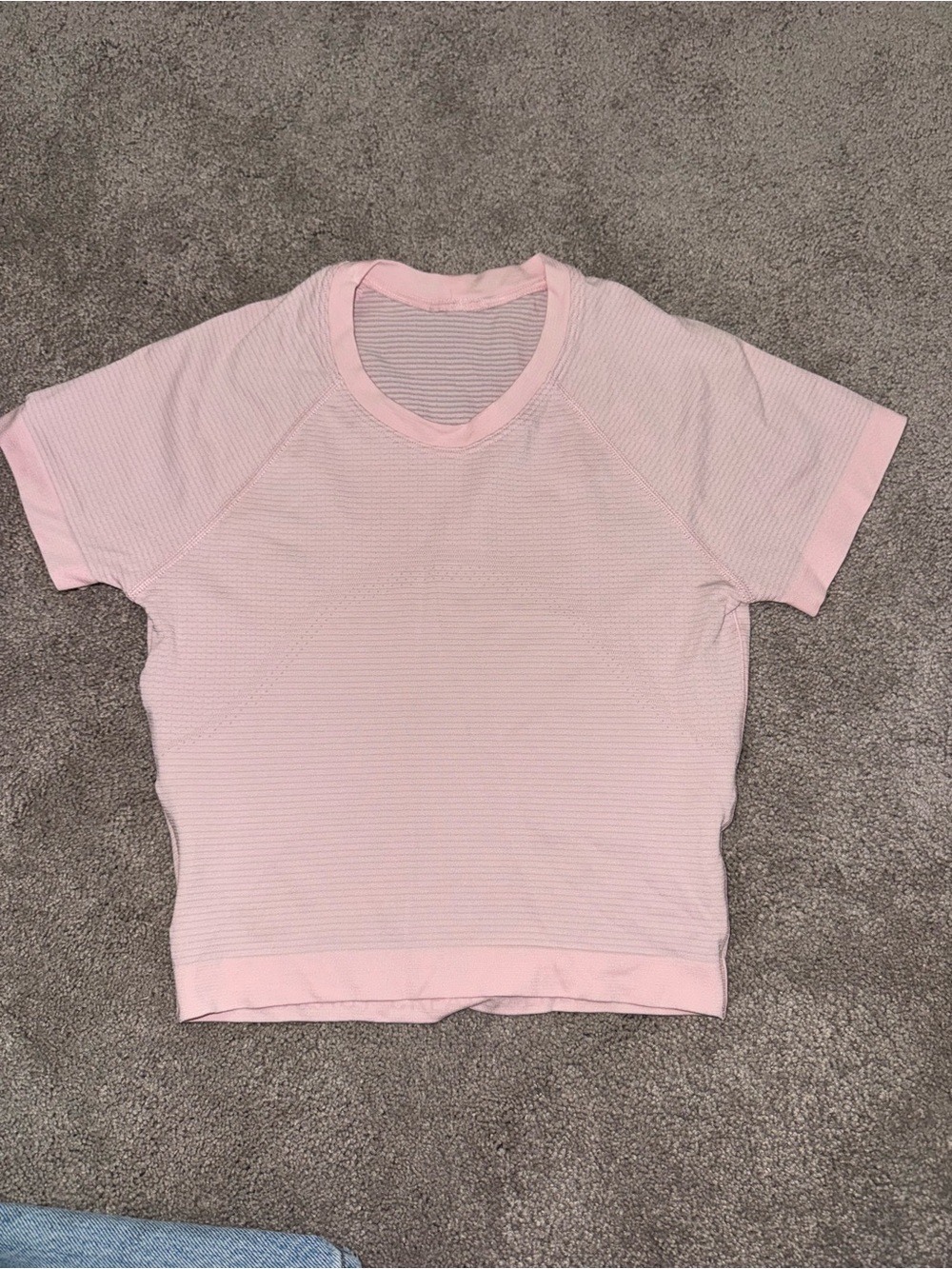 lululemon athletica Light Pink Short Sleeve Ribbed Tee
